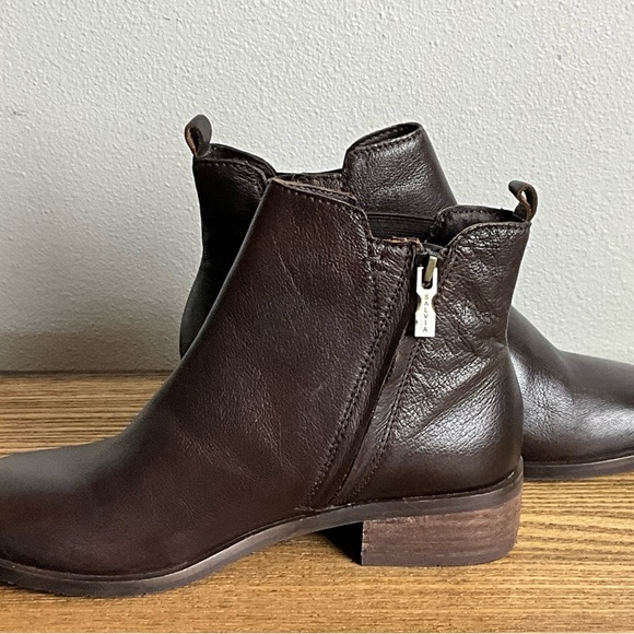 Salvia Rhonda Brown Leather Ankle Boots, New in Box - Picture 3 of 8